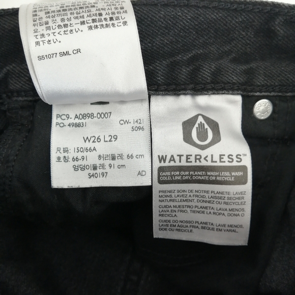 Levi's Premium 70s High Slim Straight Jeans Trainwreck Black 26 - Picture 12 of 15